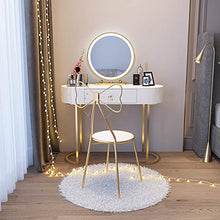ZRN Tavolo da Trucco Set da toeletta Moderno con Specchio Oscurante Touch Screen, Eleganti Comodi sgabelli, mobili da Camera da Letto Bianchi, Tavolo da Trucco, scrivania