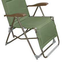 SEDIA POLTRONA SDRAIO MOD. "CAMPING" PIEGHEVOLE IN 8 POSIZIONI ACCIAIO RIVESTITO IN PVC.