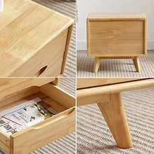 MMWYC Comodino in Legno massello Esternamente Inclinato unità Tabella Bagagli Sostegno Doppio cassetto Laterale for Il Salone/Camera da Letto/Studio