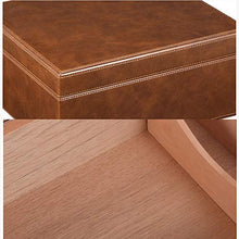YUMO Humidor per sigari per ca. Sigari 50-70, Marrone, con igrometro e umidificatore Set di umidificatori per sigari Custodia per sigari