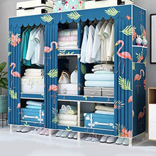 Jurass Armadio Pieghevole, Combinazione/Telaio Combinato a Pavimento, Armadio Effetto Tela - Armadio portaoggetti - L165cm × L45cm × H170cm - Blu