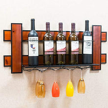 PZW Cremagliera Del Vino Semplice e Creativa Scaffale da Parete in Legno Massello Stile Semplice Decorazione Bar Caffè Scaffale da Parete in Vetro da Vino Scaffale da Vino