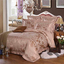 QIDI Set Copripiumino in Piuma di 4, copriletto in Seta Jacquard di gelso, Lussuoso Stile Corte Europea, Lenzuolo Copripiumino in Piuma (Color : Rosa)