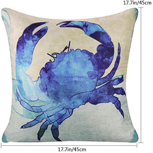 Kuinayouyi Fodera per Cuscino in Stile Mediterraneo da 6 Pezzi, Fodera per Cuscino Quadrato Decorativo a Tema Oceano 18X18 Pollici Tema Mare