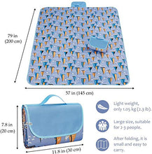 STKASE® Coperta Telo Picnic Impermeabile Coperta da Picnic, Coperta Picnic Impermeabile Pieghevole con Manico Portatile, con 3 Strati di Pile, Cotone e PEVA,145 * 80CM