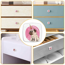 Set di 4 maniglie rotonde per armadio da cucina, credenza, cassettiera, cassettiera, con viti, per cucina, comò, armadietto, bagno, armadio Pugicorn Unicorno Cane Creativo