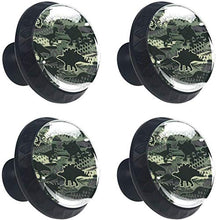 Dinosauri in mimetica Pomelli per Porta Set di 4 Pomelli per Mobili Manopole per Cassetti Cucina Armadio Vetro