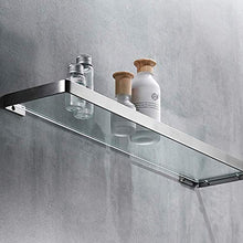 Elegante Semplicità Scaffale Scaffalature Sospese a Parete Scaffali da Bagno in Acciaio Inossidabile Spazzolato in Vetro Temperato, 4 Dimensioni, HJJ, a, 55X13X2CM