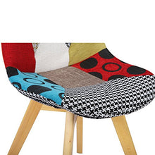 WOLTU BH29mf-6 Sedie per Sala da Pranzo Soggiorno con Schienale Tessuto di Lino Legno Patchwork 6 Pezzi