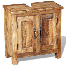 WEHOLY Mobile da Bagno Mobile da toeletta con Specchio e Foro per lavabo 60 x 30 x 60 cm Legno massello di Mango