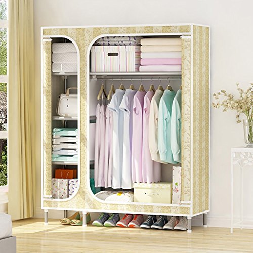 Guardaroba pieghevole Mmm& Telaio in Acciaio Rinforzato Semplice Moderno Armadio Economico (Colore : #4, Dimensioni : 128 * 45 * 170cm)