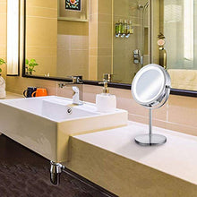 Specchio ingranditore, specchio per il trucco a led Specchio per il trucco illuminato Specchio ingranditore con controllo tattile Supporto per specchietto bifacciale Specchio per il trucco alimentato