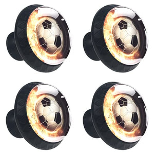 Set di 4 maniglie rotonde per armadio da cucina, credenza, cassettiera, cassettiera, con viti, per cucina, comò, armadietto, bagno, armadio esplosiva palla da calcio Freball
