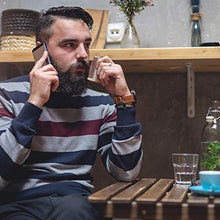 EQLEF® - Pettine in legno di sandalo rosso senza statico fatto a mano, pettine tascabile (barba)