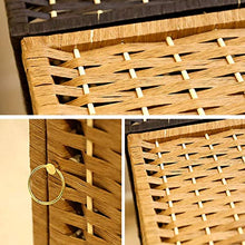 XXSHN Comodino Mobiletto portaoggetti Semplice in Rattan Comodino Quadrato Comodino in Piedi Porta Fiori Scaffale portaoggetti con Porta Ripiani Doppi Scaffale Piccolo per Camera da Letto Comodino