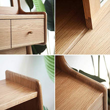 Camera Da Letto Tavolo Da Trucco Tavolo Cosmetici Per Le Donne,Legno Massello Tavolo Da Toeletta 2 Cassetti E Specchio,Scaffali Di Stoccaggio,Assemblaggio Facile-Naturale 66x43x122cm(26x17x48inch)