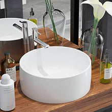 vidaXL Lavandino Tondo in Ceramica Bianca 40x15 cm da Bagno Lavabo Lavello