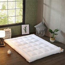 HKX Tappetino Pieghevole in abbondanza Spesso, Grande, Facile da trasportare33 Varie Dimensioni coprimaterasso futon Lavabile dormQueen-King-Bianco 200x220 cm (79x87 Pollici)