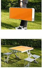 Tavolo da picnic all'aperto Tavolo da picnic pieghevole con 4 sgabelli.Set da tavolo e sedia in alluminio è portatile e leggero, adatto per campeggio all'aperto, sala da pranzo, festa del barbecue Bbq
