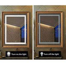 PIGE Specchio cosmetico, Specchio da Bagno a LED da 800 × 600mm, Specchio per Il Trucco Specchio per rasatura, Funzione Touch-Anti-Fog