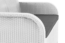 Keter Rosalie Lounge Set con Cuscini - Poltrone 65X63X74H Divano 113X65X74H Tavolino Contenitore 60X55X39H Bianco
