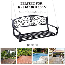 Outsunny Dondolo 2 Persone Design Classico Catene Incluse da Giardino Acciaio 132 x 63 x 58 cm Nero