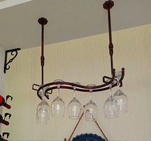 Supporto per bicchieri da vino a sospensione Mensola per calice, porta bicchieri per vino Portabicchieri per vino rosso da appendere Supporto per calice capovolto per bar cucina di casa, ferro battu