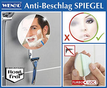 Wenko 22734100 anti-appannamento Specchio Turbo della Loc in acciaio inox, argento, 17 x 17 x 5 cm
