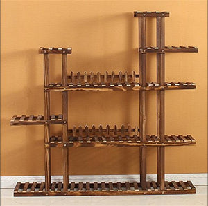 Scaffale per Fiori in Legno a 5 Livelli/Atterraggio carbonizzato Corridoio a più Strati Scaffale a Combinazione Scaffale Rack per Stand per Balcone Soggiorno Giardino Interno Supporto per Fiori 001