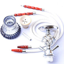 Tabacco Narghile, Narghilè Portatile di Piccole Dimensioni con Narghilè Portatile con Doppi Tubi in Ceramica Sapori di Tabacco Ciotola Tenaglie di Carbone Accessori Chicha Narguile