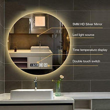 Specchio da toeletta Led con luce Specchio per il trucco Lavandino da parete Specchio da bagno rotondo Specchio rotondo Specchio da toilette anti-appannamento Specchio di bellezza (Dimensioni: 50 cm