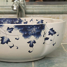 Jgophu Bassotto in porcellana a forma di fiore caldo blu e bianco