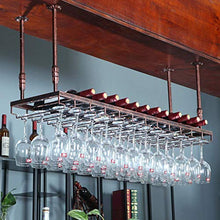 ZLJ Calici in Vetro per Vino e Champagne Portabicchieri per calici Portabottiglie per Vino da Appendere a soffitto Stile Vintage Regolabile in Altezza per Bar Cucina Club Rack