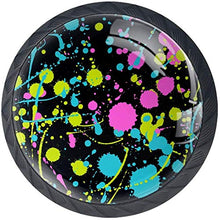 Graffiti Macchie Blu Rosy Yellow Art Pomelli per Porta Set di 4 Pomelli per Mobili Manopole per Cassetti Cucina Armadio Vetro