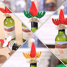 Amosfun 4 Pezzi Bottiglia di Natale Topper Vino di Natale Bottiglia di Birra Cappello Babbo Natale Renna Tappo di Bottiglia di Vino Decorativo Bottiglia di Champagne Decorazione Tavola di