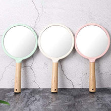 LBWARMB Trucco Specchio con luci 3-Pack tenuto in Mano di Bellezza di Trucco Specchio Rotondo Decorativi di Legno Specchietto con Maniglia Portatile Specchio