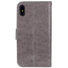 Robinsoni Cover Compatibile con iPhone XS Max Case Scintillare Glitters Lucido Portafoglio Libro Custodia Retro 3D Rosa Stampato Pelle PU Libretto Cover Foglio Flip Magnetica Fiore Caso, Grigio