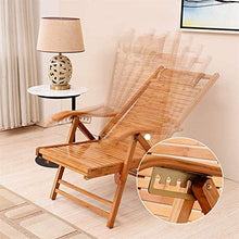 XBR Zero Gravity Lettino Prendisole, Sdraio reclinabile Sedia a Sdraio da Giardino Reclinabile in bambù con braccioli Poly Rattan e Legno massello di Acacia