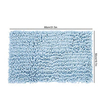 Tappetino da bagno Tappetino per capelli lunghi felpati spessi e fini indossabili per soggiorno per la cucina(Light blue)