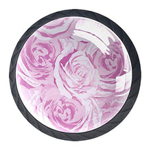 Rosa Rosa 4 PCS Pomelli per Porta, Pomolo per Mobile, Pomelli per Mobili con Viti, Maniglia per Armadietto, Pomelli per Porta, Pomelli per Cassetti per Porta, Armadio, Cassetto e Credenza