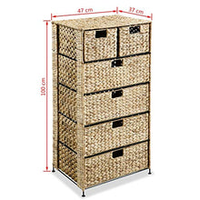 Tidyard Armadietto Portaoggetti 6 Cesti Giacinto d'Acqua,Cassettiera in Bamboo per Ufficio armadietto Bagno 47x37x100 cm