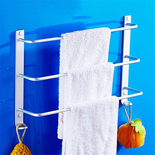 Portasciugamani in alluminio spazio portasciugamani a tre strati bagno portasciugamani pugno-libero portasciugamani bagno ciondolo hardware 50 cm