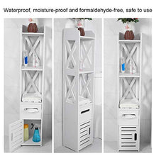 Mobili da Bagno Armadio Alto,Armadio alto da Bagno,Colonna da Bagno con 4 Ripiani e 1 Ante in Stile Tapparelle, Mobiletto Salvaspazio,22.5 X 22 X 120 cm, Bianco