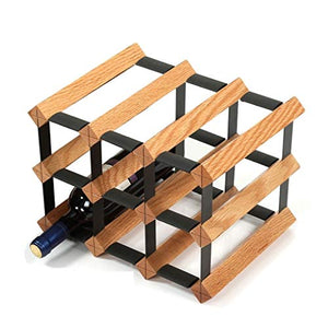 Porta Bottiglie da Vino Portabottiglie per Vino Vino della quercia Rack 6 bottiglia impilabile Wine Rack Wine Rack bagagli Solid 2 Livello Display Rack bottiglia Home Ristorante Scaffale per Vino Port