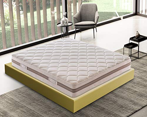 Materassiedoghe Materasso Memory Foam Alto 25 Cm con 5 cm di Memory - Ortopedico - Ergonomico - Antibatterico - Antiacaro- 100% Presidio Medico (160x190)