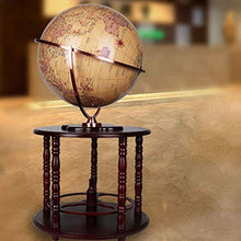 JNMDLAKO Globo Grande mappamondo educativo con Base in Legno Portabottiglie per Vino Bar in Stile retrò Portabottiglie Portabottiglie per Vino Organizzatore per Bevande Antico 62CM