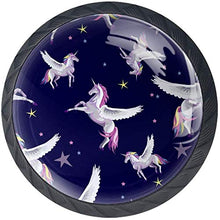 Angel Unicorn Star Night Navy Pomelli per Porta Set di 4 Pomelli per Mobili Manopole per Cassetti Cucina Armadio Vetro