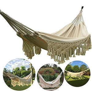 Amaca Lettino Portatile Da Giardino Con Amaca, Design A Nappa, Letto Sospeso Per Interni All'aperto