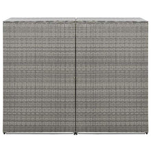 Ausla Copribidone per Spazzatua Polyrattan, Copribidone Doppio Spazzatura Antracite, 153x78x120cm