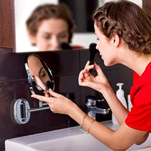 BJH Specchio per Il Trucco Luce Regolabile bifacciale 1X / 7X Specchio ingranditore da Trucco Girevole Estensibile per Hotel da Bagno